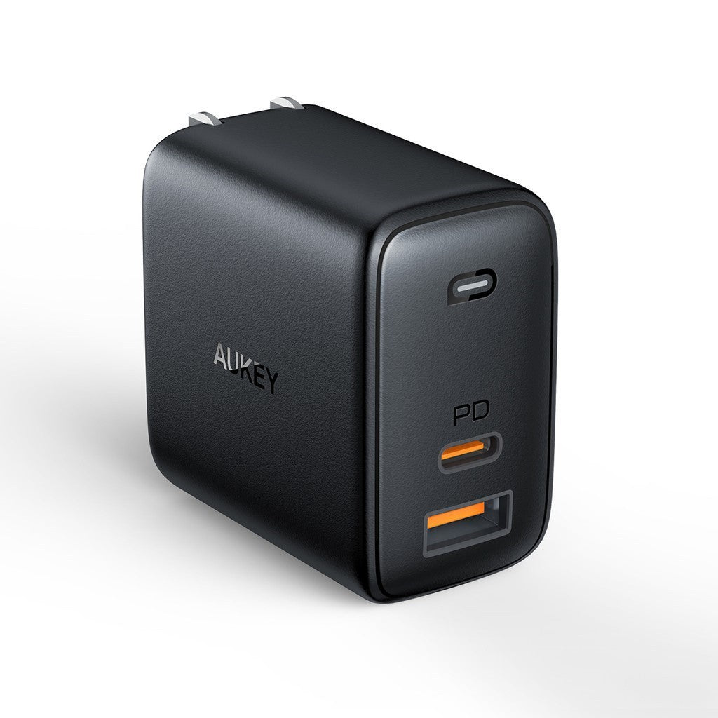 Aukey PA - B3 Omnia Mix 65W Dual Port USB - C & USB - A PD GaN Wall Charger - Winland Depot