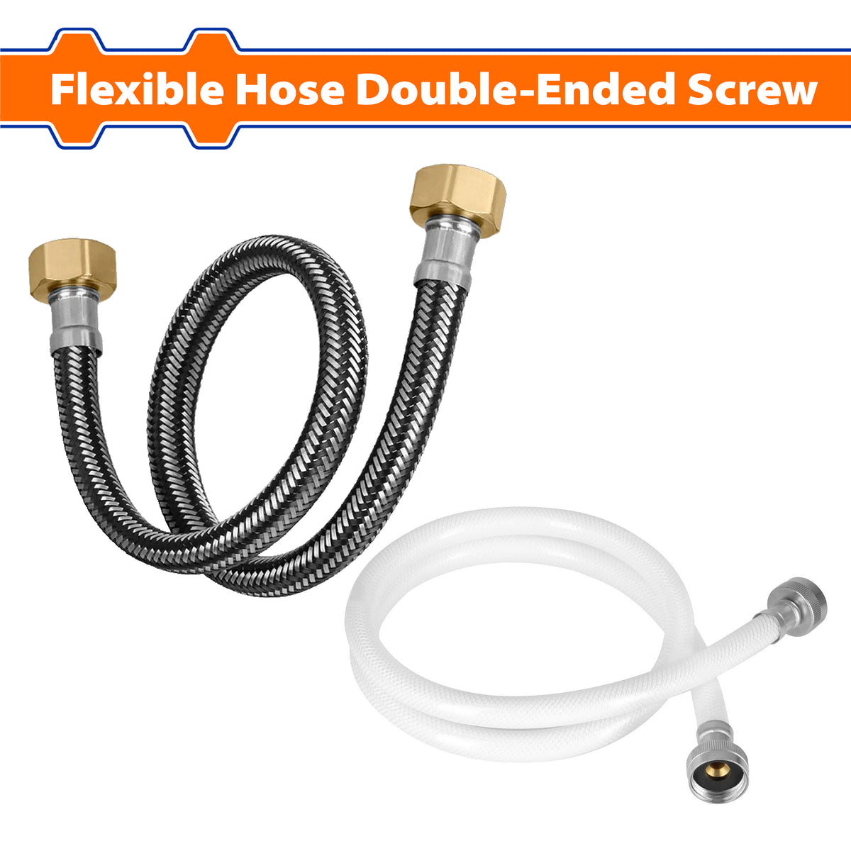 Wadfow by Winland 30cm,45cm,60cm Flexible Hose Double-Ended Screw SOLD PER PIECE WAD-HT
