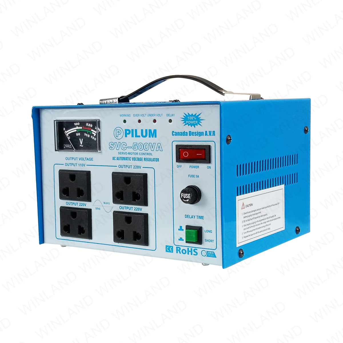 PILUM by Winland Servo Motor AC AVR 100% Efficiency 500W Automatic Voltage Regulator PLSVC-500VA