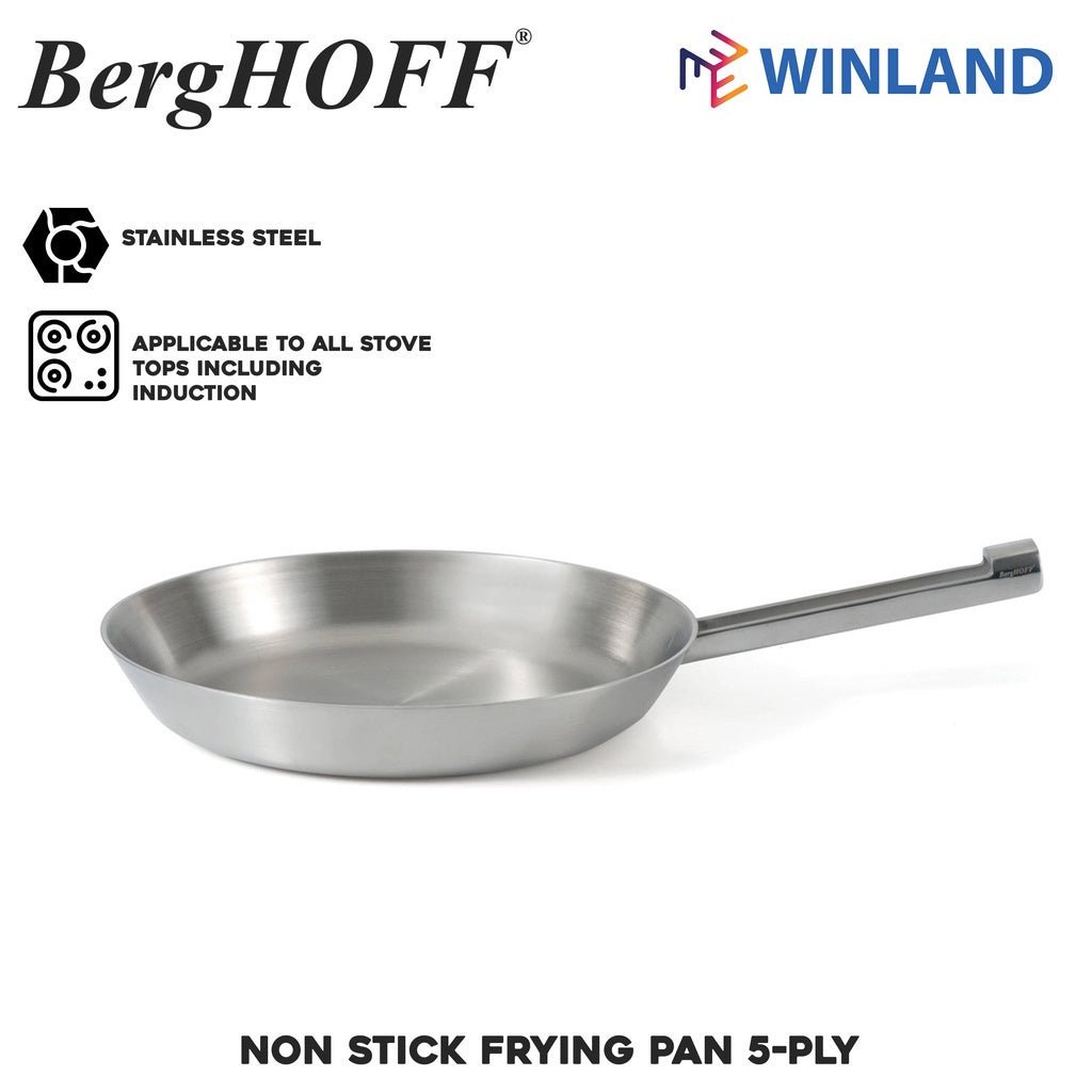 Berghoff 18/10 PURE Stainless Steel Neo Non Stick Frying Pan 5 - Ply Fry Pan - Winland Depot