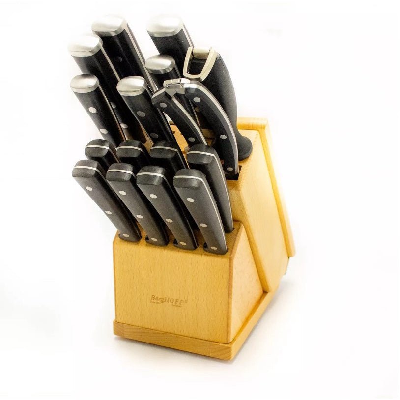 Berghoff 19 piece 18/10 Stainless Steel Knife Set with Wood Block Germany - Winland Depot