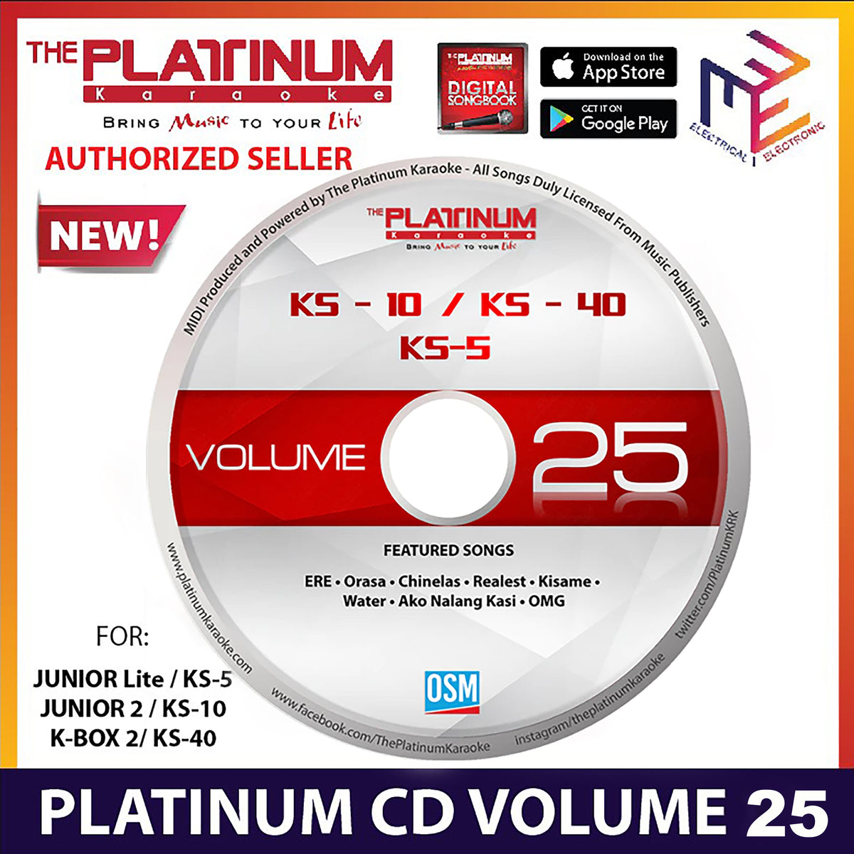 Platinum CD for KS-5/10/40 KS-5 Junior Lite / KS-10 / KBox2 / KS40 Junior 2 Volume 11 to Vol 25
