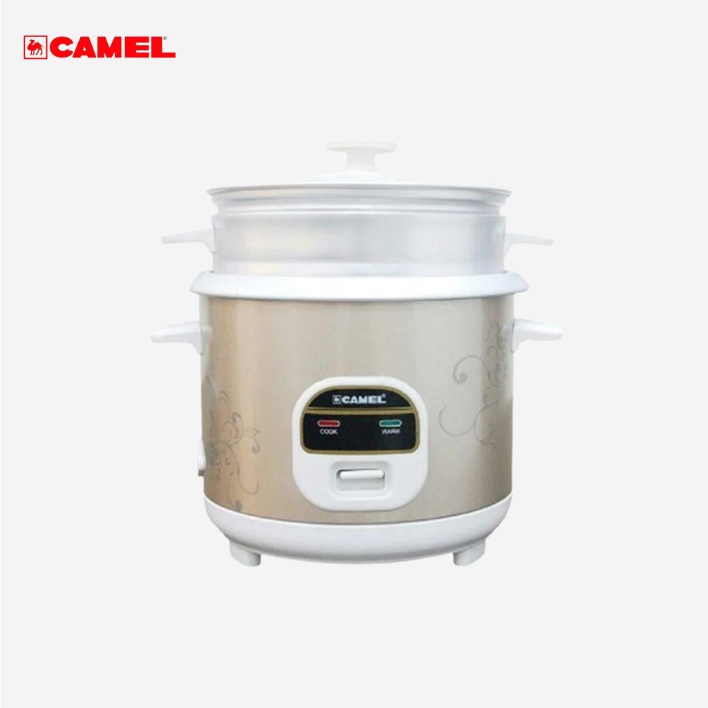 Camel CRC - 1001S 1.0L 5 Cups 400W Glass Lid w/ Steamer Rice Cooker with steamer CRC1001S - Winland Depot