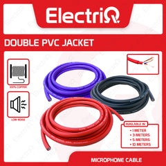 Electriq l ALPA Pure Copper Low Noise XLR / Microphone Cable Wire Double PVC Jacket 6.8mm Stereo