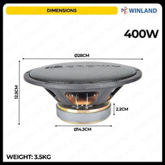 Crown 10inches Professional Instrumental Subwoofer Speaker / 400watss / 8ohms PRO - SW - 104 - Winland Depot