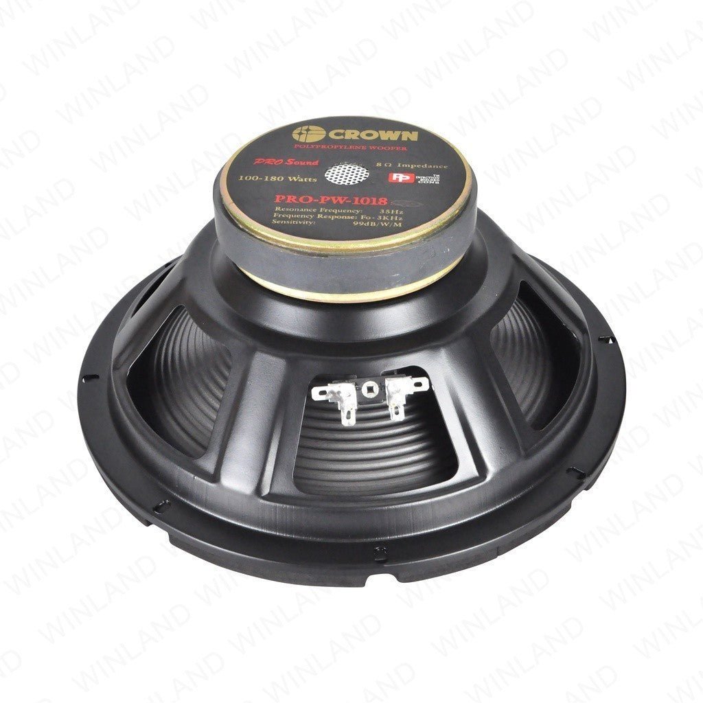 Crown 10inches Professional Round Woofer Speaker / 180watts / 8ohms PRO - PW - 1018(RND) /1pc - Winland Depot