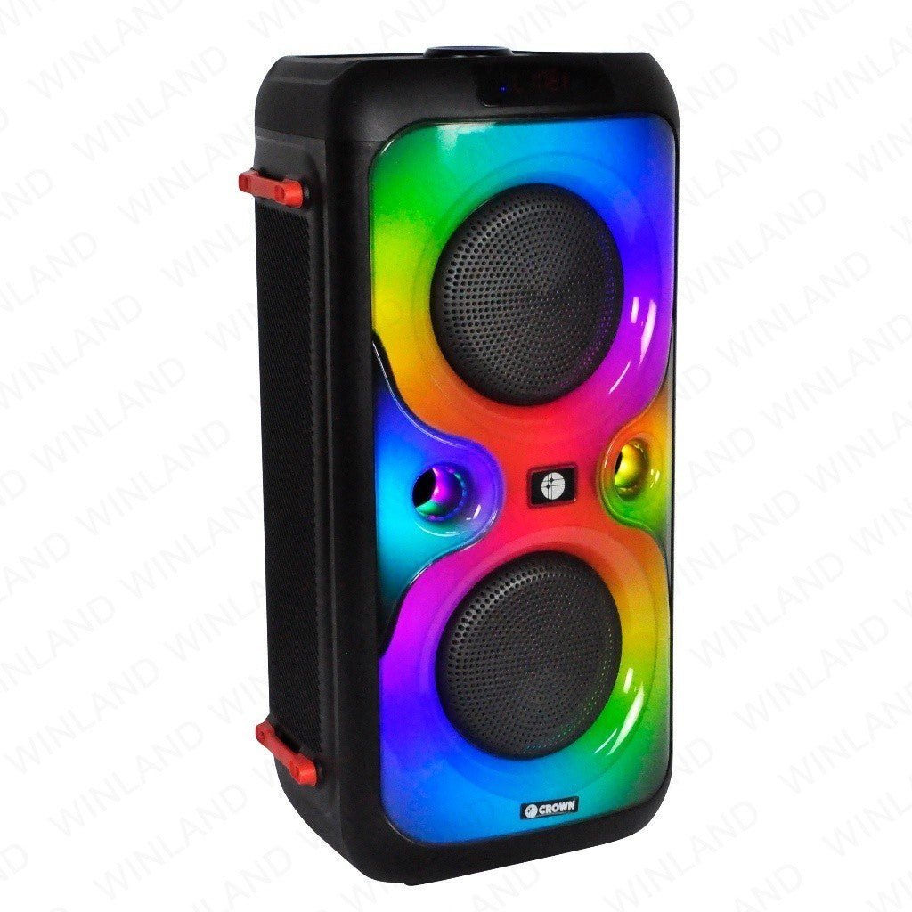 Crown 150W Portable Dancing Light Baffle Party Box with Wireless Mic PD - 662 - Winland Depot