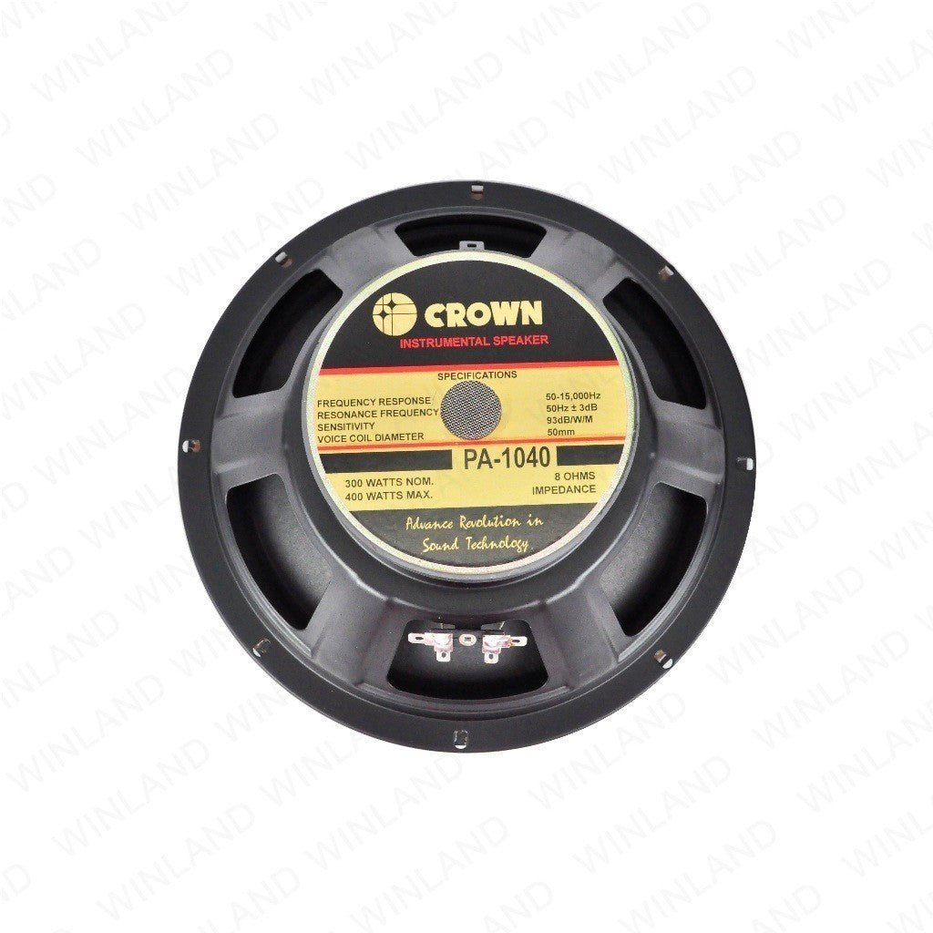 Crown 1pc 10 Inch Instrumental Speaker 400 Watts PA - 1040 - Winland Depot