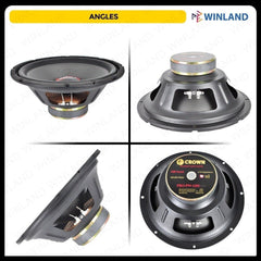 Crown 1pc 12 Inches Professional Round Woofer Speaker / 200 Watts / 8ohms PRO - PW - 1200 - Winland Depot