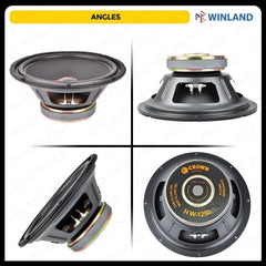 Crown 1pc 12 Inches Professional Woofer Speaker / 300 - 500watts / 8ohms HW - 1250 - Winland Depot