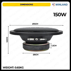 Crown 1pc 5 Inch Professional Midrange 100 - 150W 8ohms PRO - HM - 515 M - Winland Depot