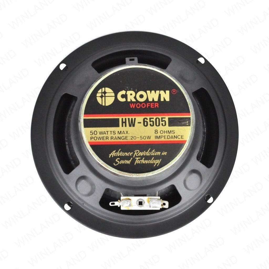 Crown 1pc 6.5 Inches / 50 Watts / 8ohms Round Woofer Speaker HW - 6505(RND) - Winland Depot