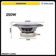 Crown 1pc 8 Inches Professional Subwoofer Speaker / 125 - 250watts / 8ohms PRO - SW - 825 M - Winland Depot