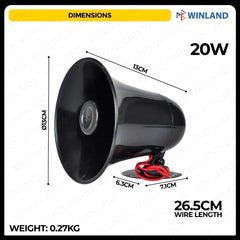 Crown 1pc Horn Speaker 5 Inches / 8 Ohms / 20 Watts Made from Hard Plastic H - 5 - Winland Depot