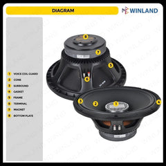 Crown 1pc Jack Hammer High Power Professional Speaker 18" 1900 watts / 8 ohms / JH - 1826 - Winland Depot