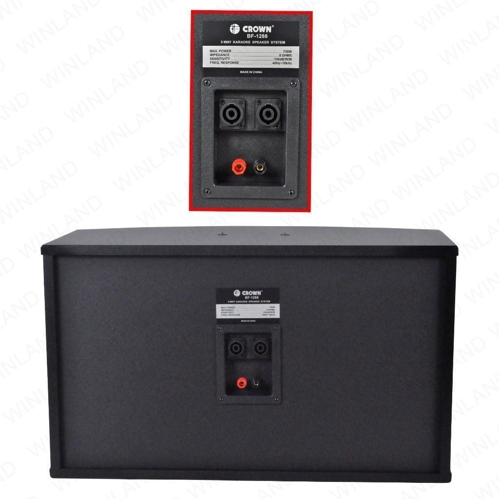 Crown 2 Pcs 3 - Way Karaoke & Home Theater Speaker System 750Watts BF - 1288 - Winland Depot