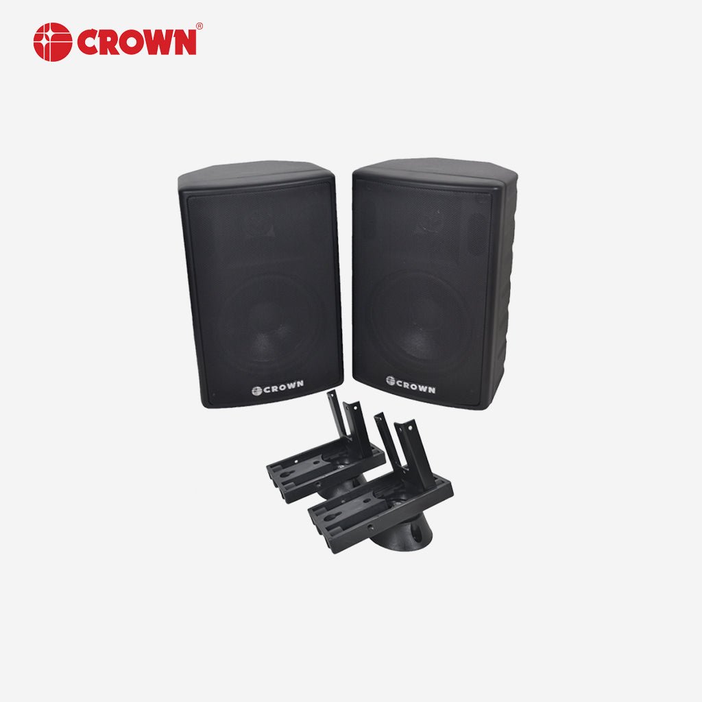 Crown 2pcs 2 - way Surround Speaker Audio Sound 150watts with Free Wall Bracket BF - 5515 - Winland Depot