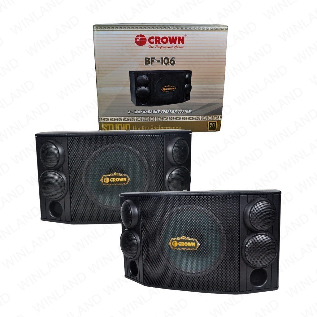 Crown 3 - Way Karaoke Speaker System 600 watts BF - 106 (2)pieces per order - Winland Depot