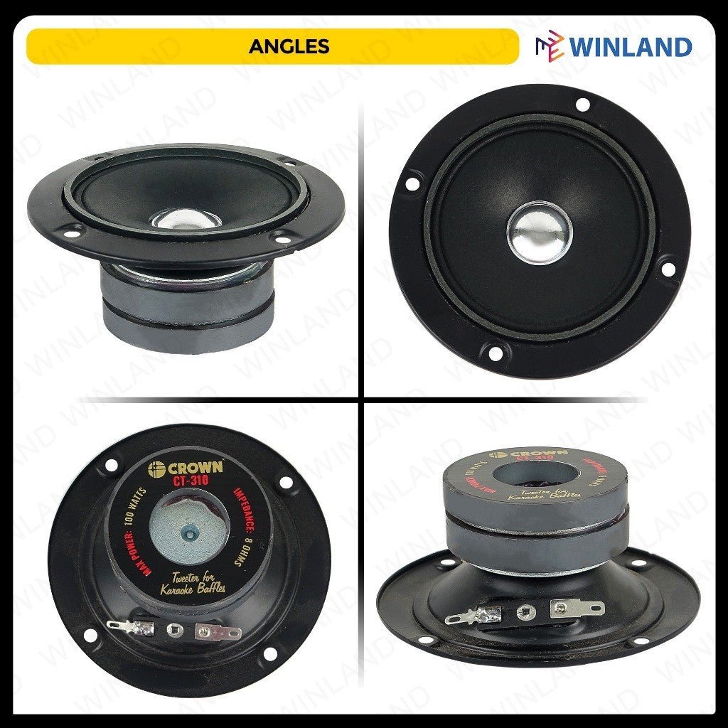 Crown 3inch 100W Tweeter for Karaoke Baffles 8 Ohms Double Magnet Tweeter CT - 310 (1)piece - Winland Depot