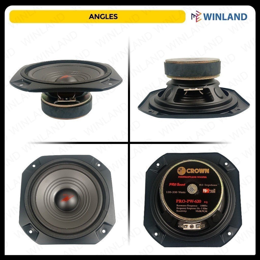 Crown 6inches Professional Round Woofer Speaker / 200watss / 8ohms PRO - PW - 620 (1)piece - Winland Depot