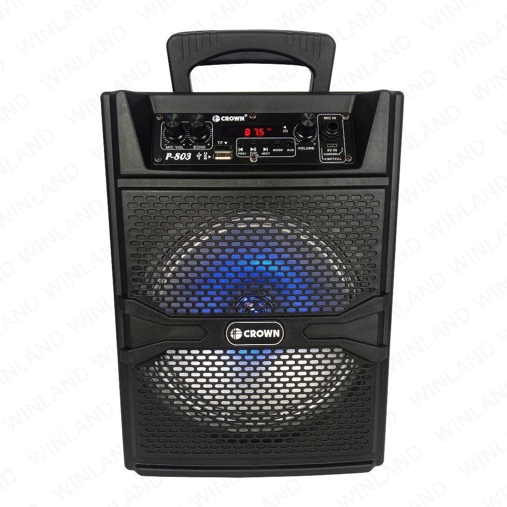 Crown 8 - Inch Full Range Rechargable Portable Mini Karaoke Speaker System P - 803 - Winland Depot