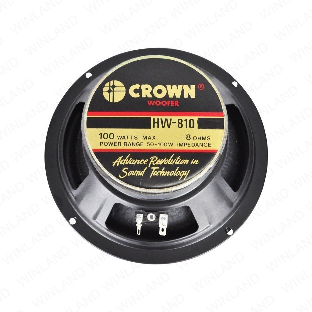 Crown 8inches / 100watss / 8ohms Woofer Speaker HW - 810 (1)piece per order - Winland Depot