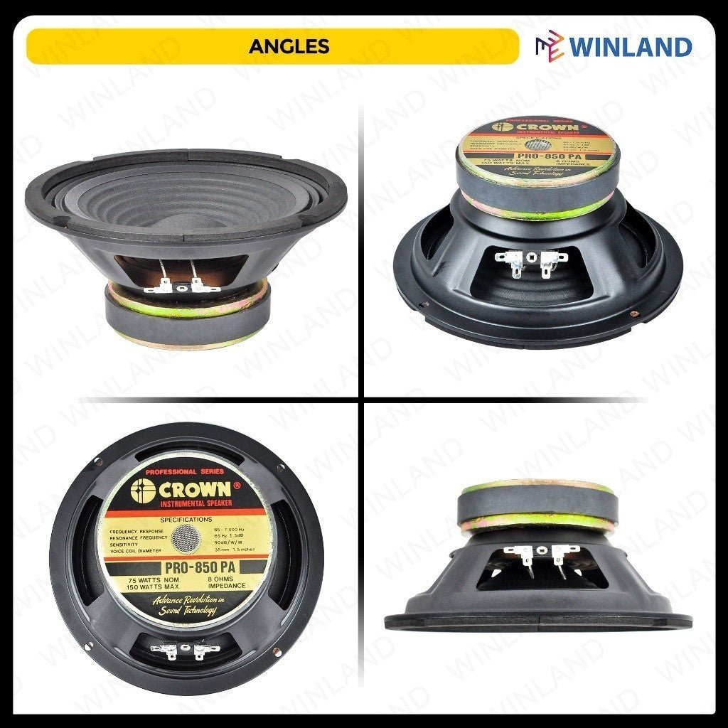 Crown 8inches Professional Round Woofer Speaker / 150watts / 8ohms PRO - 850 PA (1)piece - Winland Depot