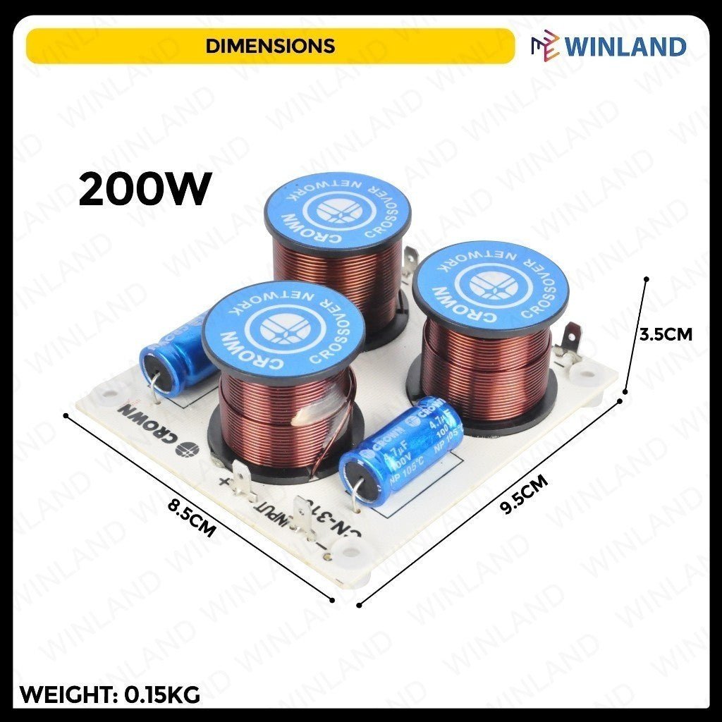 Crown Dividing Network 200W 3 - Way 200 Watts Crossover CN - 310 - Winland Depot