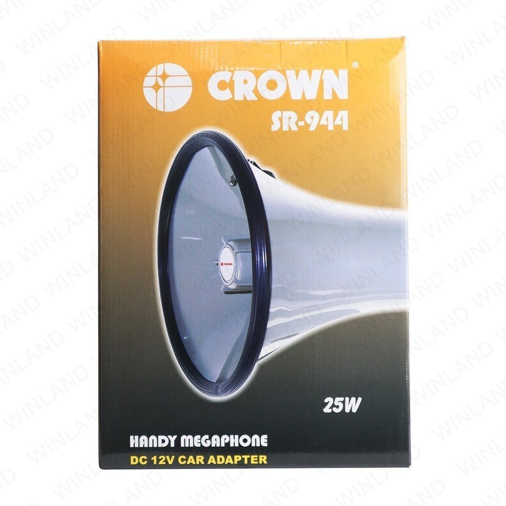 Crown Handy Rechargeable Megaphone w/ Siren / Whistle & Voice Recorder 25W DC 12V SR - 944 - Winland Depot