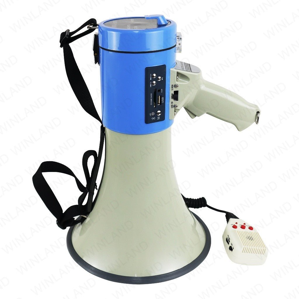 Crown Handy Rechargeable Megaphone with Siren, etc. w/ Bluetooth 30W USB/SD Port SR - 999UB - Winland Depot