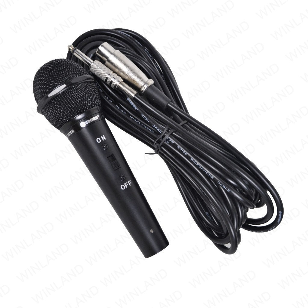 Crown Hyper - Cardioid Dynamic Microphone M - 801 Mic for Videoke 10 Meter - Winland Depot