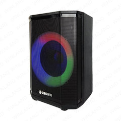 Crown Portable Dancing Light Speaker with BT/USB/FM/AUX & Wireless Microphone PD - 810 - Winland Depot