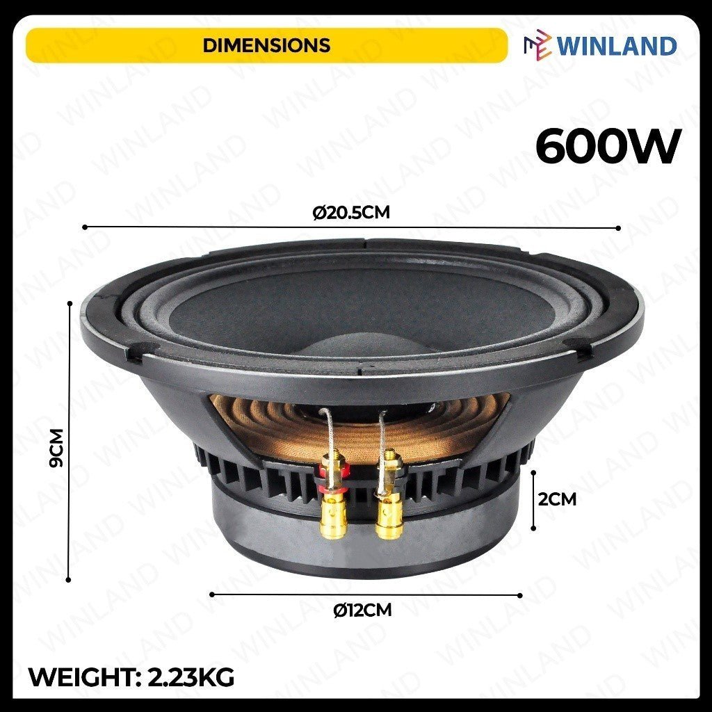 Crown Professional Jack Hammer Instrumental Speaker 8" Single Magnet Sound 600W JH - 860 - Winland Depot