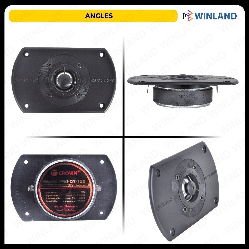 Crown Professional Metal Dome Tweeter Audio Sound PRO - DT - 135 (1)piece per order - Winland Depot