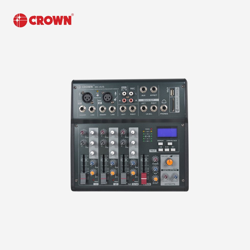 Crown Professional Mixing Console Mixer 4 Channel Line Input MC - 4US - Winland Depot