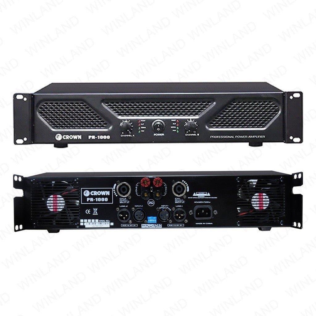 Crown Professional Powered Amplifier Premium Series 1000W X 2 RMS Power Amplifier PR - 1000 - Winland Depot