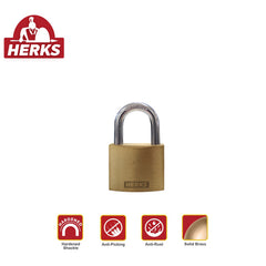 HERKS by Winland Heavy Duty Solid Brass Padlock - Short Shackle (20mm-30mm)