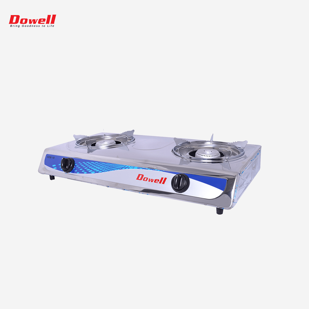 Dowell Heavy Duty Double Burner Stainless Steel Gas Stove SDB - 16 - Winland Depot