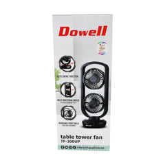 Dowell USB - C Tower Fan with Auto Swing Function of the base to 300° 5V/3A/10W TF - 200UP - Winland Depot