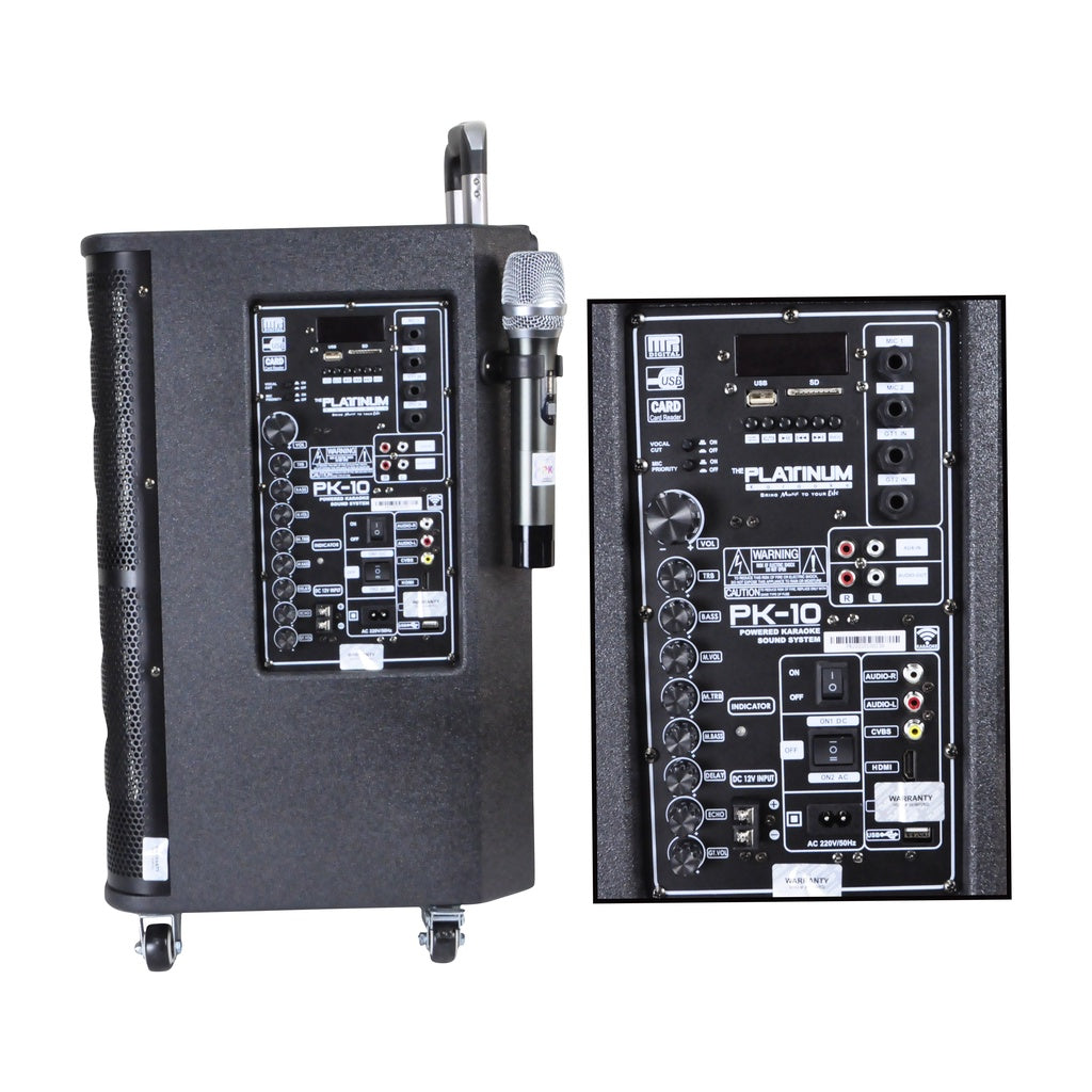 Platinum Original Portable Built-In Karaoke Trolley Speaker with Thousands songs PK-10 •OSOS•