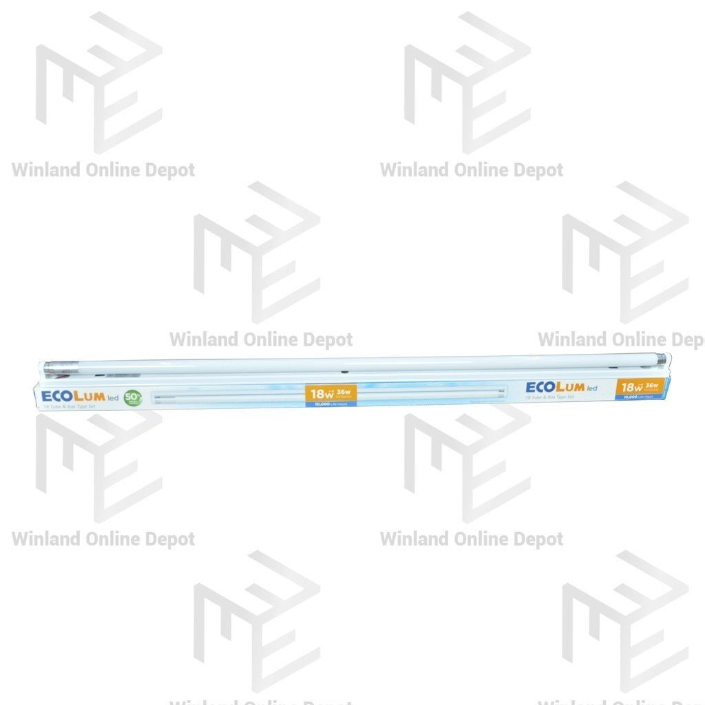 Ecolum 18watts LED T8 Tube & Box Type Set Daylight CBTS11/DL18 - Winland Depot