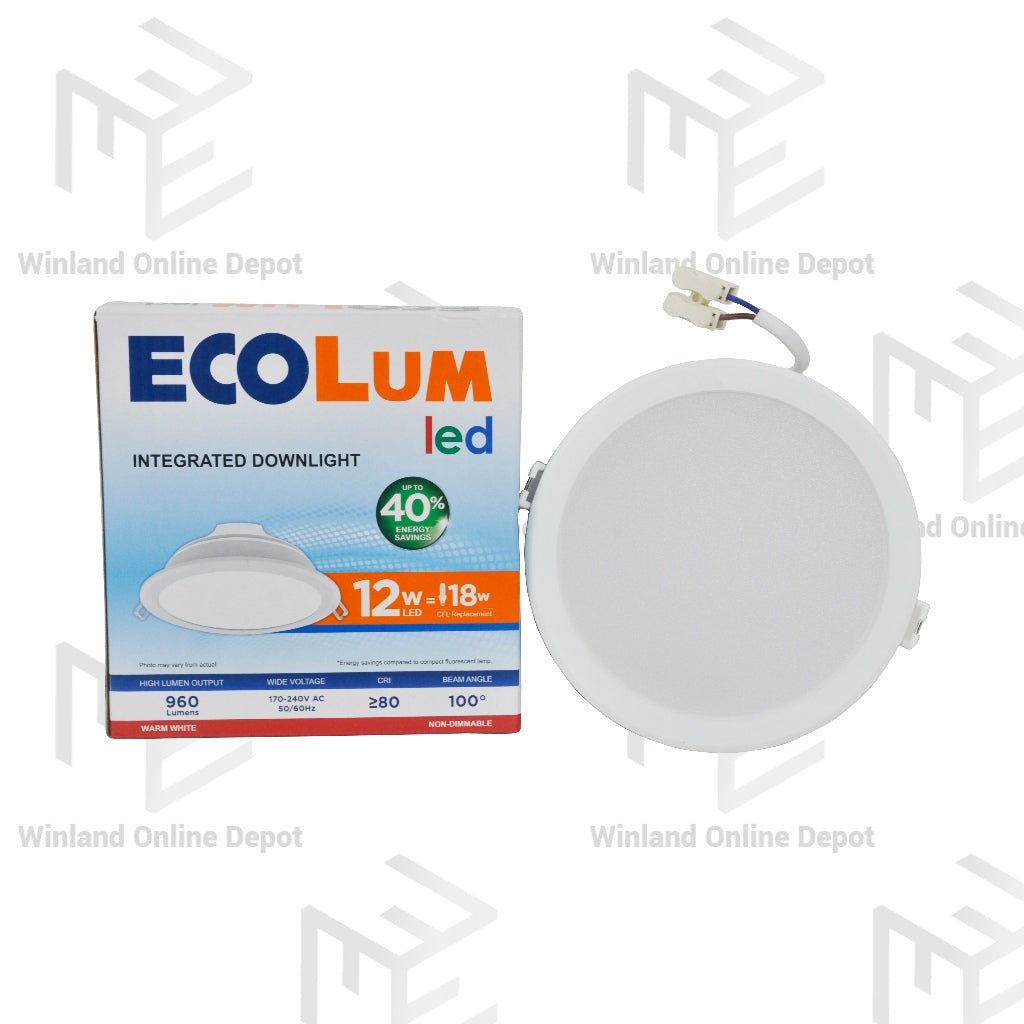 Ecolum Integrated Downlight 12 Watts Warm White CDL223112WW - Winland Depot