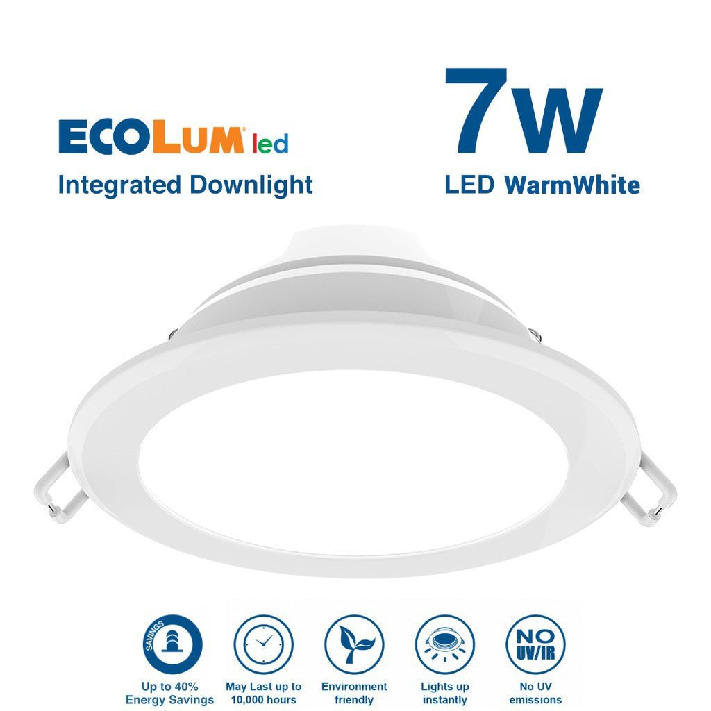 Ecolum Integrated Downlight 7 Watts Warm White CDL223107WW - Winland Depot