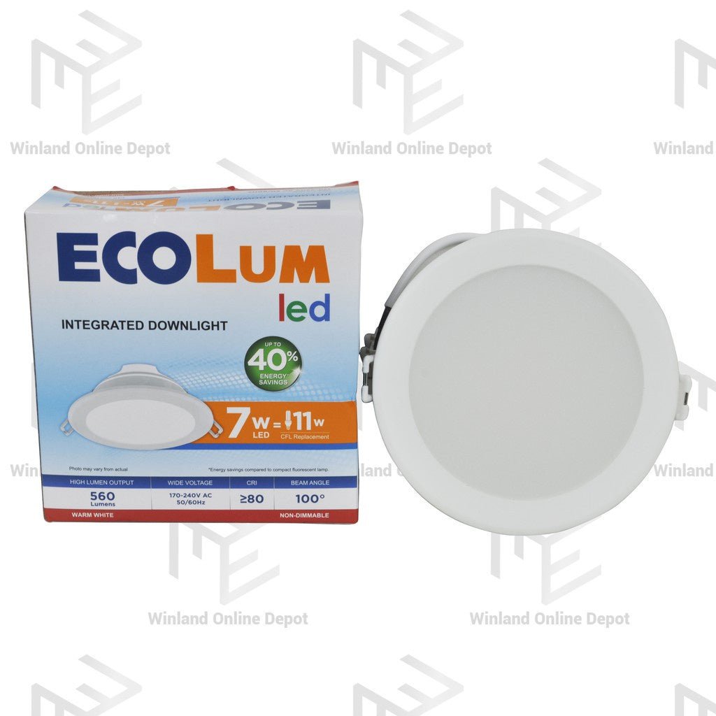 Ecolum Integrated Downlight 7 Watts Warm White CDL223107WW - Winland Depot