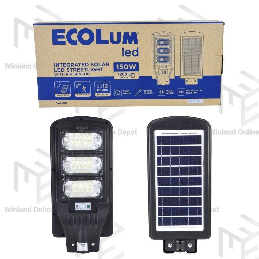 Ecolum Integrated Solar Streetlight with Sensor Daylight - Winland Depot