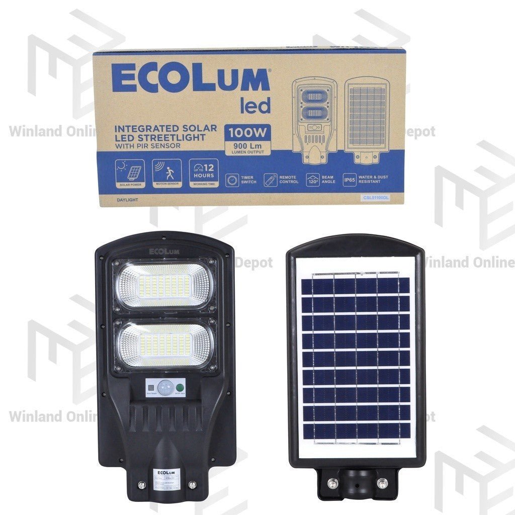 Ecolum Integrated Solar Streetlight with Sensor Daylight - Winland Depot