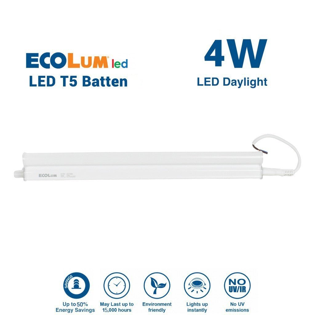 Ecolum LED T5 Batten 4 Watts Daylight CBTST5DL04 - Winland Depot