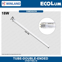 Ecolum LED T8 Tube - Single - Ended (18W / 100 - 240V) Daylight CFS01T8DL18 - Winland Depot