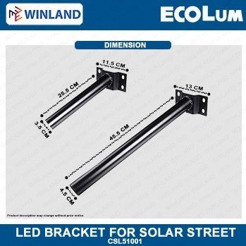 Ecolum Pole Rod LED Bracket for Solar Street Light Pole 25cm/40cm CSL51001 - Winland Depot