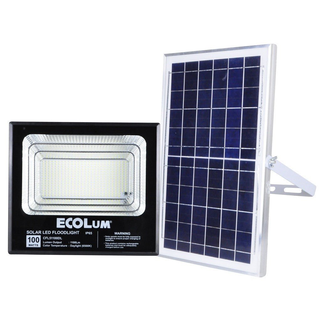 Ecolum Solar LED Floodlight 100W / 1100 Lumens Daylight CFL51100DL - Winland Depot